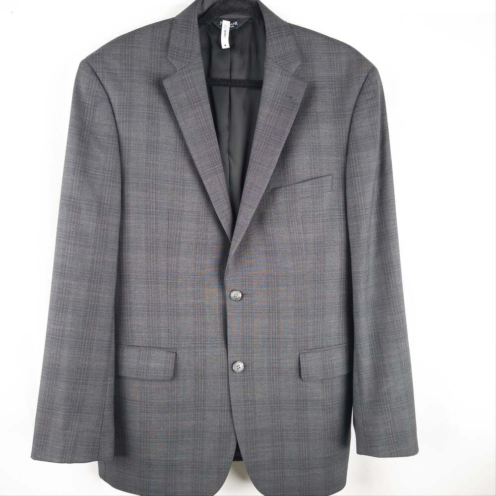 Jos. A. Bank Traveler Men's Gray Plaid Two-Button Blazer Sport Coat